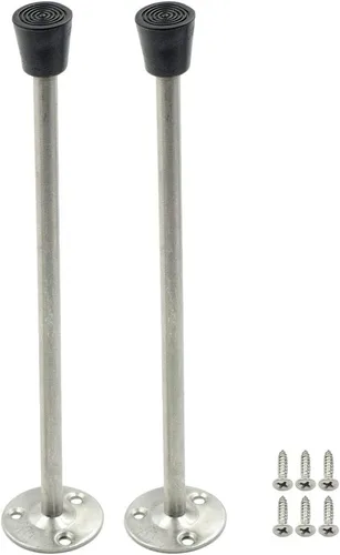 Miniatura 6 de Tope de puerta extra largo para montaje en pared con punta de goma de 9.843 in/10 de longitud total, paquete de 2