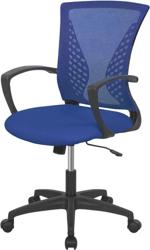 Silla de oficina para el hogar, con respaldo de altura media, para computadora, con soporte lumbar giratorio, ajustable, para trabajo, ergonómica,