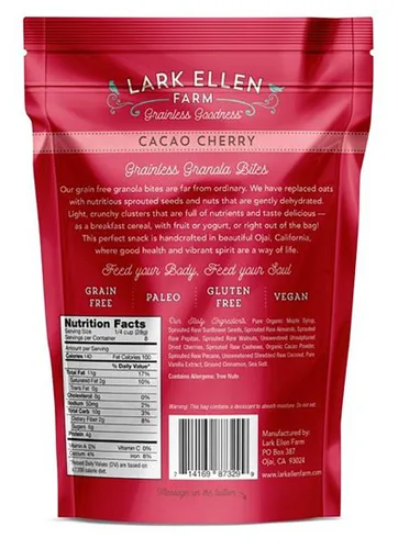 Miniatura 2 de Lark Ellen Farm Bocados de granola libre de granos, paleo; deliciosos aperitivos veganos orgánicos certificados sin gluten y cereal hecho de nueces