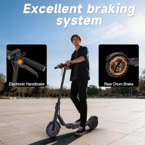 Miniatura 7 de VOLPAM Scooter eléctrico con neumático sólido de 8.5"/10", motor potente de 350 W/500 W y velocidad máxima de 19/22 MPH, alcance de 16 a 28 millas