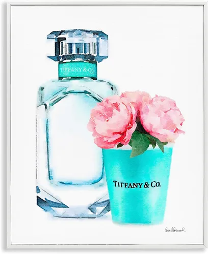 Miniatura 20 de Stupell Industries Pink Roses - Estantería de moda glamorosa con diseño de rosas de Amanda Greenwood, arte de pared con marco blanco, 11 x 14
