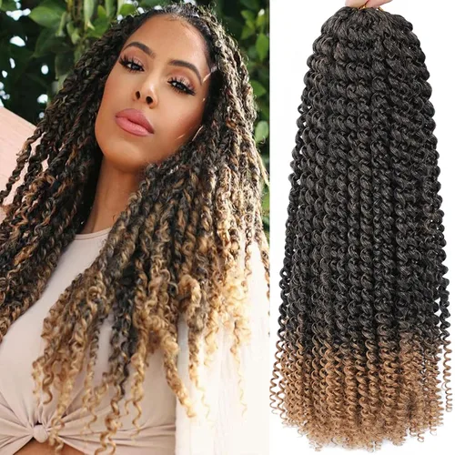 Miniatura 42 de Cabello Passion Twist de 24 pulgadas, 8 paquetes de cabello Passion Twist de ganchillo para mujeres, cabello trenzado Passion Twists largo bohemio