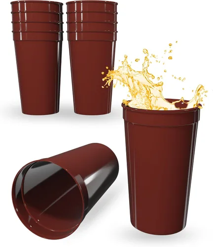 Miniatura 8 de PartyPrints Paquete de 100 vasos de plástico en blanco reutilizables de 10 a 12 onzas, vasos de estadio a granel, sin BPA, aptos para lavavajillas