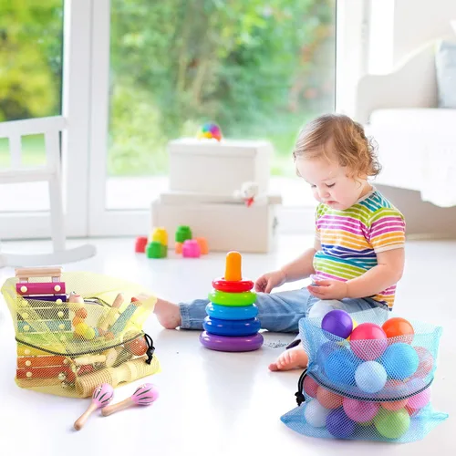 Miniatura 5 de KUUQA 15 bolsas de malla con cordón, bolsa de malla para lavandería, bolsa de malla para cosas de malla, bolsa de malla de nailon