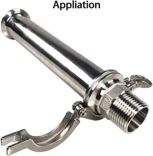 Miniatura 5 de Tubo de carrete sanitario Tri Clamp Tube 2 pulgadas de longitud con 1.5 pulgadas Tri Clamp 1.988 in Férula Brida 304 Tubo redondo sin costura