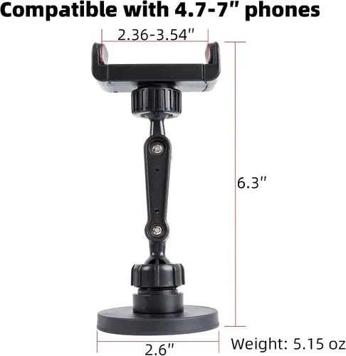Miniatura 5 de Soporte magnético para teléfono de gimnasio, se fija a una superficie de metal, giratorio de 360°, soporte de teléfono magnético resistente