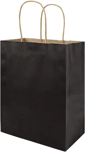 Bolsas de papel kraft de tamaño mediano de 7.9 x 4.3 x 10 pulgadas con asas, a granel, bolsas de regalo Bagmad, para decorar a tu gusto, compras,