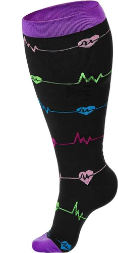 Miniatura 5 de American Trends Calcetines de compresión de talla grande para mujer, los mejores 3 pares de soporte para deporte, correr, ciclismo, atletismo