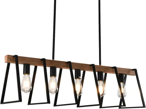 Miniatura 11 de Lámpara colgante de casa de campo negra para isla de cocina, lámpara colgante rústica, altura ajustable, lámpara colgante de techo de metal, mini