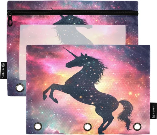 Miniatura 46 de Estuche para lápices de fútbol de fútbol en campo para carpeta de 3 anillas, paquete de 2 bolsas impermeables para lápices, estuche transparente