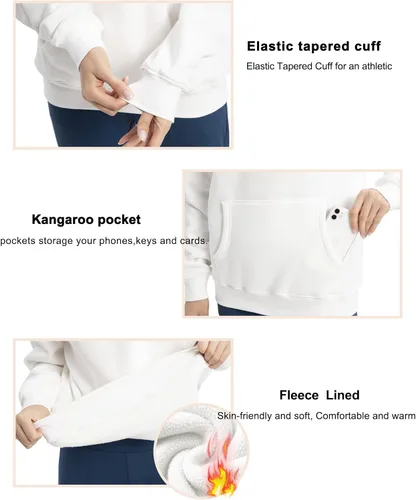Miniatura 5 de THE GYM PEOPLE Sudadera con capucha de gran tamaño para mujer, ajuste holgado, forro polar suave, con bolsillos