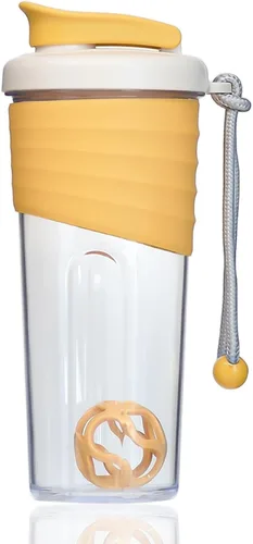 Miniatura 10 de Botella agitadora para mezclas de proteínas, 24 onzas, botellas agitadoras de proteínas con bola mezcladora, botella mezcladora, botella de Rosa