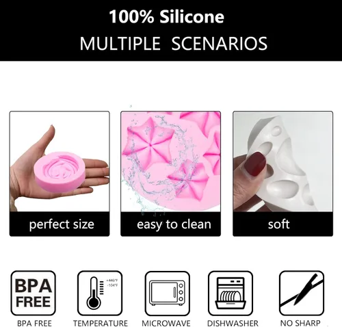Miniatura 3 de Moldes de silicona para cupcakes en forma de crema, forma de corazón y estrella, para decoración de tartas para cumpleaños, fiesta temática, postre