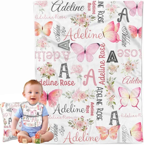 Miniatura 15 de Manta de bebé personalizada para niños y niñas, regalos de bebé personalizados de elefante, manta de bebé personalizada para niñas y niños, mantas