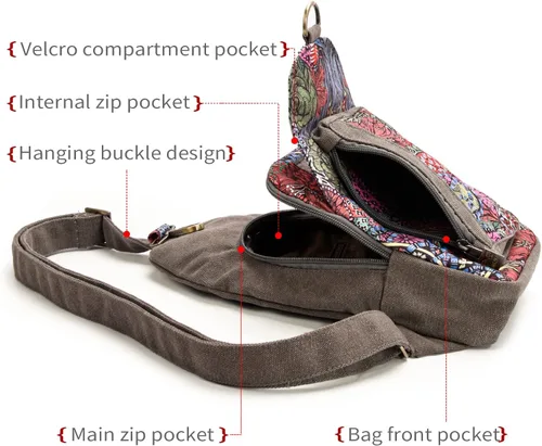 Miniatura 4 de Black Butterfly Bolsa de pecho prémium para mujer, bandolera pequeña, mochila de pecho para moda y ligera