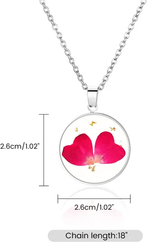 Miniatura 15 de Pressed Flower Necklace Gift for Women Personalized Handmade Necklaces Birth Flower Necklace