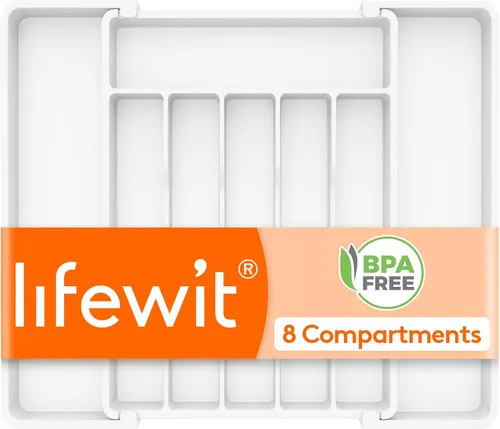 Miniatura 12 de Lifewit Organizador de cajones de cubiertos, bandeja expandible para utensilios de cocina, soporte para vajilla y cubiertos libre de BPA