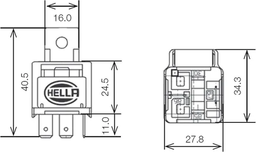 Miniatura 4 de HELLA 003530041 Relé ISO SPST de 12 V/25 amperios Mini con fusible y soporte de 25 amperios