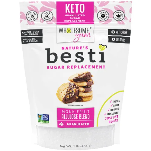 Miniatura 12 de Wholesome Yum Besti - Sustituto natural de azúcar, mezcla de edulcorante de fruta de monje granulada cetogénica con alulosa (sin eritritol), sin