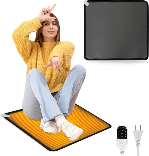 Miniatura 8 de Calentador térmico de PVC de 110 V para calentador de pies debajo del escritorio, 31.5 x 20 pulgadas, almohadilla térmica eléctrica de ahorro
