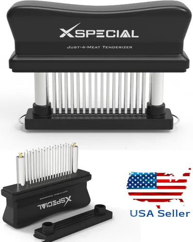 Miniatura 9 de XSpecial Herramienta Ablandadora de Carne 48 Cuchillas de Acero Inoxidable - Utensilios de Cocina con Aguja Ultra Afilada Que Ablanda Filetes y Negro