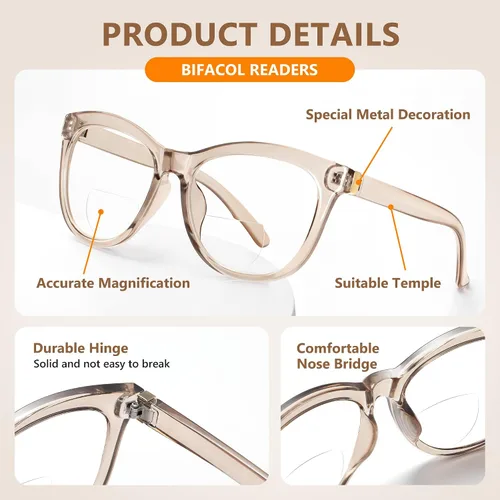 Miniatura 4 de EASY READ Bifocal Reading Glasses for Women,Blue Light Blocking Computer Readers,Stylish Anti Glare Women Eyeglasses