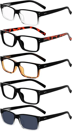 Miniatura 8 de Eyekepper Paquete de 7 lentes de lectura con bloqueo de luz azul para hombres +1.50 Bloqueador de luz azul b40 – 7 pares