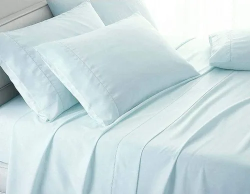 Miniatura 12 de LaxLinen Sábanas Aqua Solid Full, 1 sábana bajera de bolsillo extra profundo para colchones de 18 a 24 pulgadas, calidad egipcia elástica, 600 hilos