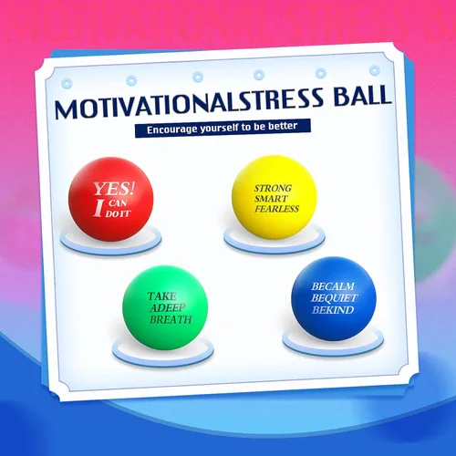 Miniatura 6 de Kasyat 20 bolas motivacionales para el estrés, bolas coloridas para aliviar el estrés con citas inspiradoras, pequeñas y divertidas, regalos