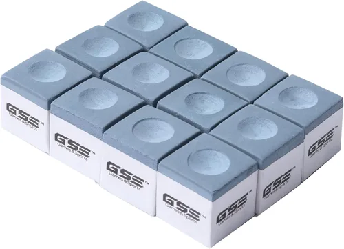 GSE Games & Sports Expert Paquete de 12 tizas para billar/billar, accesorios para mesa de billar para uso en el hogar/torneo (6 colores disponibles)