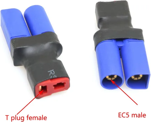 Miniatura 3 de DGZZI Sin cables Conector 2PCS EC5 macho a hembra T-Plug Adaptador para RC FPV Vehículo Power Wire Lipo Batería