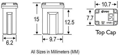 Miniatura 3 de Paquete de 10 fusibles 608830 micro cartucho de 30 amperios, fusibles micro FMM Mcase Micro hembra
