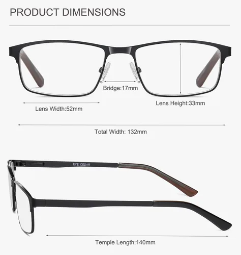 Miniatura 4 de EYECEDAR Paquete de 5 lentes de lectura para hombre, marcos de metal ultrafinos, bisagras de resorte, lectores para hombres 1.0