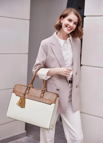 Miniatura 2 de Shrrie Bolsa para laptop de 17 pulgadas para mujer, bolsa de trabajo resistente al agua, maletín con bolso