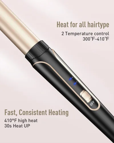 Miniatura 5 de Ondulador de rizador de pelo - BESTOPE PRO juego de varita rizadora 5 en 1 con rizador de pelo de 3 barriles para mujeres, rizador de pelo de Dorado