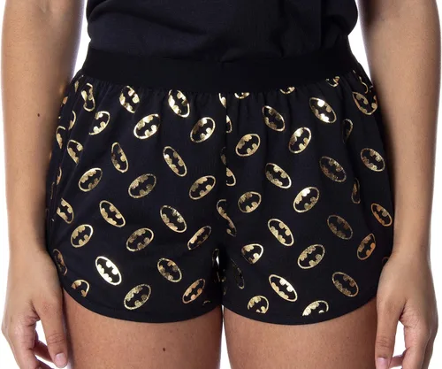 Miniatura 4 de DC Comics - Conjunto de pijama de Batman con logotipo dorado y espalda cruzada para mujer