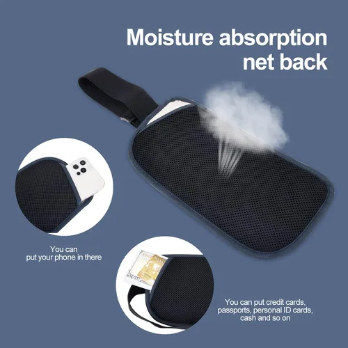 Miniatura 112 de DAITET Cinturón de dinero, soporte para pasaporte, cartera de viaje oculta segura con bloqueo RFID, riñonera encubierta (negro), Negro, Rfid