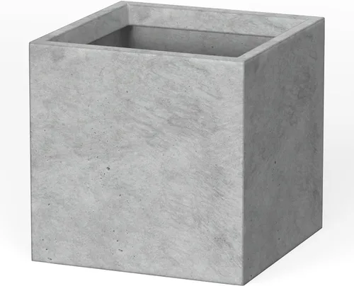Miniatura 12 de Kante Maceta cuadrada de hormigón de 10 pulgadas para exteriores, interiores, patio, jardín, maceta grande con orificio de drenaje y tapón de goma