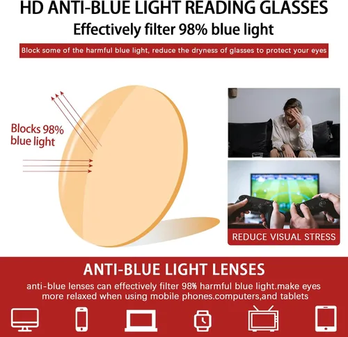 Miniatura 4 de Gafas de Lectura Progresivas Multifocales Anti Luz Azul Fotocromáticas/Bifocales para Hombre con Protección UV