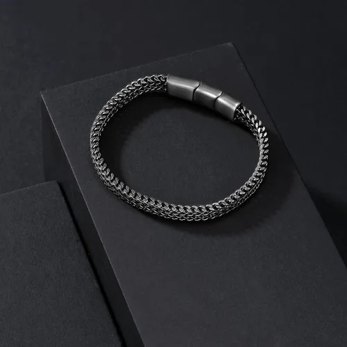Miniatura 3 de LUCKY27 Bracelets for Men-Stainless Steel Magnetic Clasp Cuban Chain Mens Bracelet