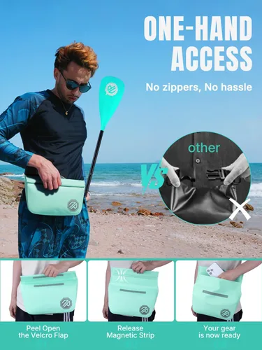 Miniatura 2 de niphean IPX7 - Bolsa riñonera impermeable con cierre magnético de una mano, resistente, bolsa seca para kayak, tabla de remo, accesorios esenciales