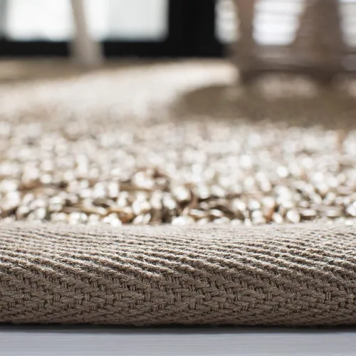 Miniatura 5 de SAFAVIEH Alfombra de área de 8x10 - Colección de fibra natural - Grande - Natural y gris, hierba marina, patrón de tejido de canasta (NF114P)