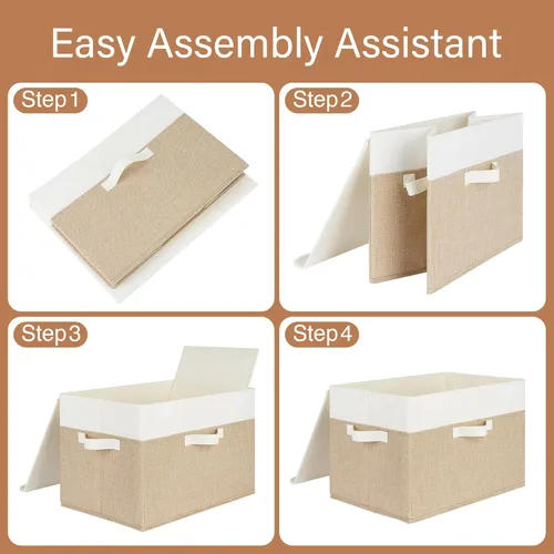 Miniatura 8 de GRANNY SAYS Cajas de almacenamiento con tapas, contenedores de almacenamiento decorativos, cestas para estantes, almacenamiento y organización