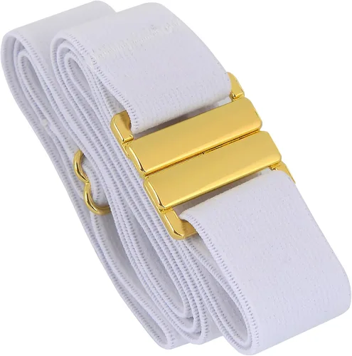 Miniatura 144 de Cinturón elástico ajustable – Cinturones para mujer, cinturón de cintura antideslizante, sin mostrar hebilla plana para mujer