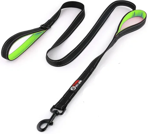 Miniatura 16 de Correa de perro de 6 pies con asa acolchada de tráfico, resistente, doble asa para un mayor control de capacitación en seguridad, perfecto para Negro