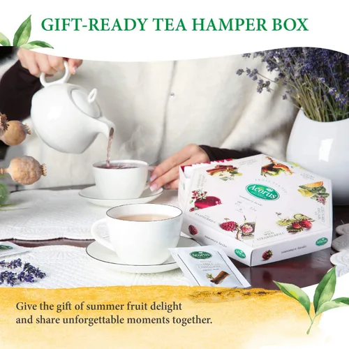 Miniatura 4 de ACORUS Summer Taste - Juego de té natural surtido, caja de regalo, caja de selección grande, 60 bolsas de té, 6 muestras de sabor a frutas y bayas