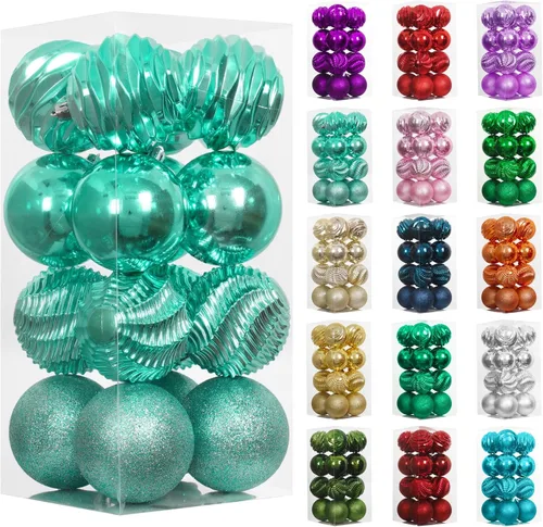 Miniatura 59 de XmasExp - Juego de 24 adornos de bola de Navidad mini irrompibles, adornos para árbol de Navidad, bolas de árbol de Navidad de 30 mm/1.18 pulgadas