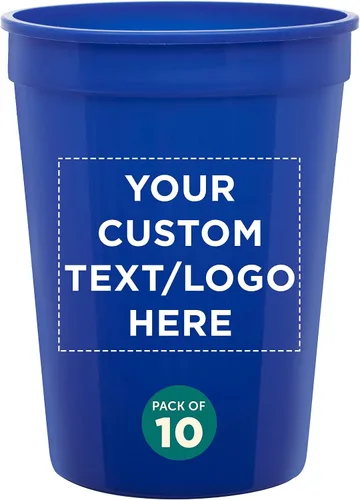 Miniatura 11 de DISCOUNT PROMOS Vasos de plástico personalizados + tamaño de 12 onzas + diseño de fiesta desechable + juego a granel (10, 50 o 100) ideal