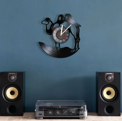 Miniatura 3 de Reloj de pared – Reloj de pared de camello de 12 pulgadas, reloj de pared de safari africano, reloj de pared de vinilo de safari africano, arte