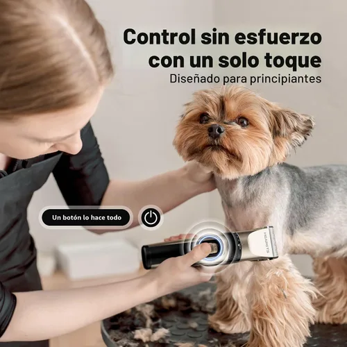 Miniatura 5 de HEAPETS - Cortapelos para perros, de bajo ruido, eléctrico, silencioso, peine ajustable, cortaúñas recargable inalámbrico para perros, gatos y Dorado